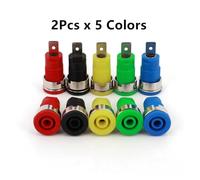 10Pcs Insulated 4mm Female Jack Panel Socket Binding Connector AUOQKQUT(Mixed Colors)