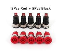 10Pcs Insulated 4mm Female Jack Panel Socket Binding Connector AUOQKQUT(Red and Black)