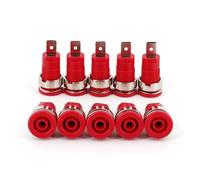 10Pcs Insulated 4mm Female Jack Panel Socket Binding Connector AUOQKQUT(Rot)