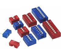 10PCS Interrupteur à Bascule Rouge Espacement 2.54MM Cadran DIP Le Commutateur de Code 1 2 3 4 5 6 7 8 9 10 12 PIN Commutateur Rapide (Color : Red, Size : 5)(3)