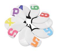 10pcs Iron Head Cover Set, Iron Head Or Number Embroidery, Rene Headcovers for and Brands, Ideal Accessory for (Blanc)