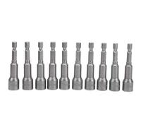 10pcs Jeu de Douilles Hexagonales, Accessoires pour tournevis Sets d'embouts pour tournevis Magnétiques Adaptateur de Douille en Acier au Chrome Vanadium 10mm