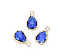 10pcs July Ruby Birthstone Charms 14x8mm Teardrop Crystal Beads Gold Plated Brass for Jewelry Craft Making CCP16-7