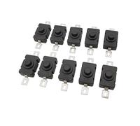 10Pcs KAN-28 1.5A/250V Flashlight Switch Self Locking SMD Type 18 x 12mm 2Pin-ON-OFF Black Push Button Switches Control switch