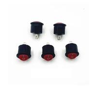 10pcs KCD1-105 Diameter Small Round Boat Rocker Switches Black Round Black White Red 2 Pin ON-OFF Rocker Switch NWPNLXEA(5Pcs Red)