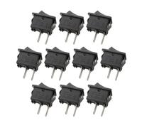 10Pcs KCD1 2 Pin Rocker Switch 10x15mm Push Button SPST 3A 250V AC ON OFF Snap-In Boat Switches Black