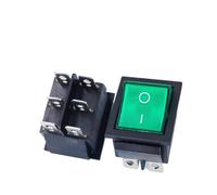 10pcs KCD4 Green Rocker Switch 6 Pins Boat Shaped 16A 250V Green Light Lamp Push Button Electrical Selector ON-OFF NWPNLXEA