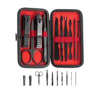 10PCS Kit de manucure coupe-ongles 10 en 1,Coupe Ongle et Coupe Ongles avec Étui de Voyage Noir,Outils Professionnels de Soins des Ongles,Set de Coupe Ongle Pied et Pedicure pour Mains,Pieds et Visage