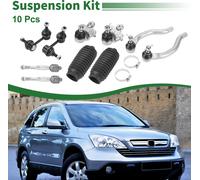 10Pcs Kit De suspensions Avant Avec Rotule Intérieure Et Extérieure, Barre Anti-Roulis Avant Et Joint Inférieur pour Honda Civic 2006-2011 Modèles 1.8L.