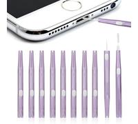10pcs Kit Nettoyage Port Chargement, Brosse Nettoyage Téléphone Plastique avec Poils Nylon & Crochet Accessoires Nettoyeur Port Double Usage pour Téléphone Portable Casque Écouteurs (Violet)