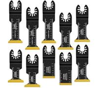 10PCS Lames de Scie Oscillantes Titane Lame de Scie Universelle Compatibles avec Makita Rockwell Bosch Accessoires Outil Multifonction pour Métal Bois Vis（10pcs avec 3 extra longs）