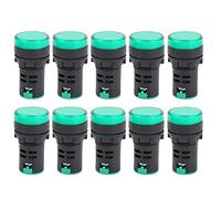 10PCS LED Indicator Light AD16-22DS, 22mm Signal Lamp Vert, Haute Luminosité, AC220V - Installation Facile, Économie d'Énergie, Indication Fiable pour Équipements (AC220V)