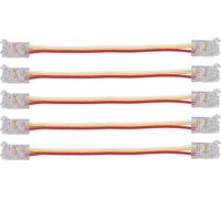 10Pcs LED Strip Connectors 3Pin 8mm Safe PC Strong Compatibility COB LED Strip Connectors for Home Party Office