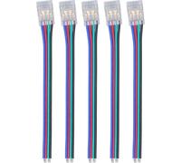 10Pcs LED Strip Connectors 4Pin 10mm RGB Strong Durable Safe PC COB LED Strip Connectors for Home Party Office