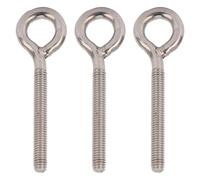 10Pcs Lifting Eye Bolts 304 Stainless Steel Silver M6x73 Hooks Screws for Eye Nut Fastener