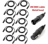 10PCS Lignes DMX de 2 Mètres - Ensemble de 10 Fils DMX de 2m - Câbles DMX 2m - Lignes DMX de 3 Broches 10 Câbles DMX 2m
