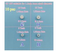 10pcs /lot 0.5M Modulus Pinion Gear 8T 10T Tooth Gear electronic starter Parts Toy Accessories 1.5mm 2mm Shaft CZAOINCU(C 10T 1.45mm Hole)