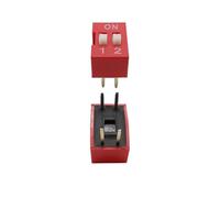 10Pcs/Lot 2.54mm Pitch Slide Type Switch Module Red 1/2/3/4/5/6/8/9/10Pin Position Way DIP Toggle Switch Snap Switch Dial Switch NWPNLXEA(2pin-10pcs)
