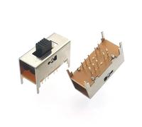 10PCS/Lot 2P4T Double Row in-line 10 pin 4-gear Toggle Switch Handle High 4mm Sliding Switch Power Switch