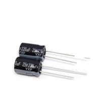 10pcs/lot DIP Aluminum Electrolytic Puzzles 25V 10uF 22uF 33uf 47uF 68uf 100uF 120uf 150uf 220uf 330uf 470uf 680uf EKFBQBGW(25V 220uF)