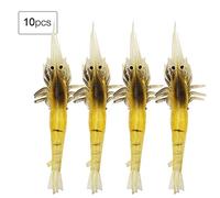 10Pcs Lot en Plastique Doux Réaliste Crevettes Leurres De Pêche Artificielle Appâts S'attaquer Accessoires pour Mer et Eau Douce Pêche