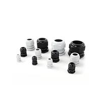10pcs/lot IP68 M12x1.5 for 3-6.5mm M16x1.5 M20x1.5 M22 Wire Cable CE White/Black Waterproof Cable Gland Connector NWPNLXEA(M16X1.5,Weiß)