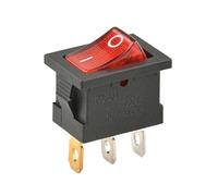 10Pcs/Lot KCD1-101N-3P Red Right 3 Pins ON-OFF SPST Snap in Boat 15 * 21mm AC 6A/250V 10A/125V E335A6 Rocker Switch NWPNLXEA(R-L-3PIN-ON-OFF)