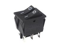 10Pcs/Lot KCD4-202-6P/4P Black Color Double On-Off Size 31 * 25 Rocker Switch NWPNLXEA(6P Black)