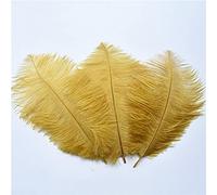 10pcs / lot plumes d'autruche colorées pour la décoration 15-20cm plumes blanches pour l'artisanat plume décor couture accessoires de mariage-or