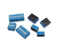 10Pcs/lot SMD SMT Toggle Switch 2.54mm/1.27mm Pitch Dial Switch Snap Switch DIP Position Snap Switch Module Black Red Blue NWPNLXEA(10Pcs Blue 2.54mm,2Pin)