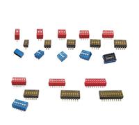 10Pcs/lot SMD SMT Toggle Switch 2.54mm/1.27mm Pitch Dial Switch Snap Switch DIP Position Snap Switch Module Black Red Blue NWPNLXEA(10Pcs Red 2.54mm,10Pin)