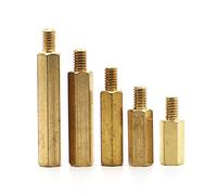 10pcs M2.5 M3 M4 Copper Brass Pillars Spacer Circuit Board Spacer PCB Board Nut Screws Hex Round Single Cylinder Hex Pillar (Color : M2.5 10pcs, Size : 5mm)
