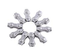 10Pcs M3 Clips Duplex en Acier Inoxydable Câble Câble Poignées Pinces Étrier Durable et Pratique Pinces pour Câbles Câbles et Tâches de Serrage Argent Acier Inoxydable M3 Taille