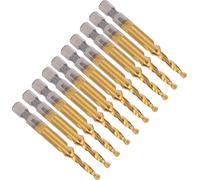 10pcs M4 HSS Screw Tap Kit High Speed Steel 3.3mm Drill Bits Hex Shank Tapping Tools