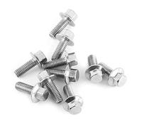 10pcs M6 acier inoxydable SS304 kit de vis, Vis à bride hexagonale Fixation des boulons de la tête de la rondelle(M6*35)