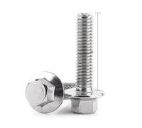 10pcs M6 acier inoxydable SS304 kit de vis, Vis à bride hexagonale Fixation des boulons de la tête de la rondelle(M6*25)