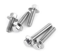 10pcs M6 Boulon à bride Vis à Tête Hexagonale avec Flange en Acier inoxydable 304[M6*16]