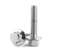 10pcs M6 Boulon à bride Vis à Tête Hexagonale avec Flange en Acier inoxydable 304[M6*35]