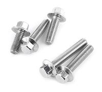 10Pcs M6 SS304 Boulon à Tête Hexagonale avec Bride en Acier Inoxydable (M6*16mm)