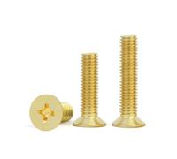 10pcs M8×20mm Laiton Vis à tête plate cruciforme, vis à tête fraisée cruciforme