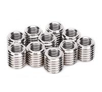 10PCS M8 to M12 Stainless Steel Repair Nut, Slotted Thread Bushing, Screw Sleeve Conversion Insert, Reducing Thread Adapter for Automotive Electronics Manufacturing