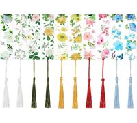 10pcs Marque Page Floral, Marque Pages Acrylique Avec Pompon Marque Page Initiale Joli Marque-Page De Fleur Cadeau Pour Les Amis De La Famille Amoureux Des Livres Enseignant Écrivain