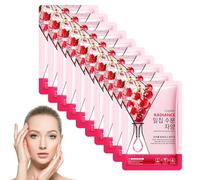 10PCS Masque En Tissu Avec Effet Calmant | Le Cerise Hydrate Et Apaise La Peau En 15 Minutes | Avec Extrait De Cerise,Rougeurs Hydratantes, Apaisantes Et Calmantes