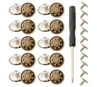10PCS Metal Jeans Buttons 17mm No-Sew Repair Kit(A)