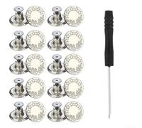 10PCS Metal Jeans Buttons 17mm No-Sew Repair Kit(C)