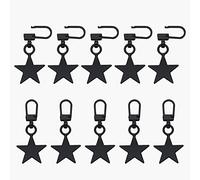 10pcs Métal Tirette Fermeture Eclair Remplacement, Alliage de Zinc Kit de Réparation de Tirettes en Forme d'Étoile à Cinq Branches pour Vêtements Veste Jeans Valise Sac à Dos Pantalon (Noir)