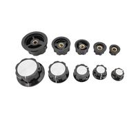 10Pcs MF-A01/MF-A02/MF-A03/MF-A04/MF-A05 Potentiometer Knob Cap Copper Inner Hole 6MM Black Rotary Switch Knobs Caps NWPNLXEA(10PCS A-04)