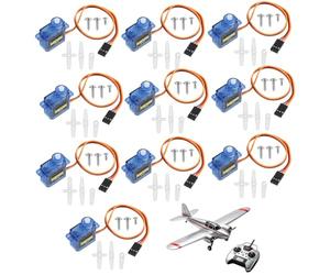 10PCS Micro Servo Moteurs 9G SG90, Kit de Moteur Micro servomoteur, Servomoteur 9G Micro Servo Motor, Mini Servo 9g Servo Kit Compatible pour Robots RC, Bateau Volant, Hélicoptères, Avions