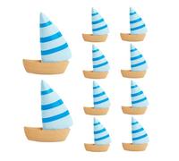 10pcs Mini Bateau, voilier de Jouet en PVC, décoration de Maison poupée pour Bureau, étagère Livre, Paysage, terrariums