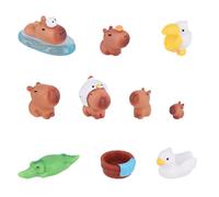 10pcs Mini Capybara en Résine, Petites Figurine Capybara Accessoires de Jardin Miniatures Mini Animaux Résine Ornements pour Bonsaï Paysage Miniature Bureau Maison de Poupée